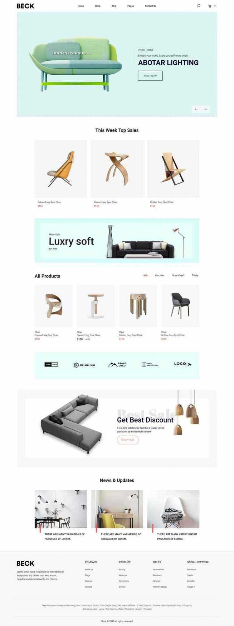 Bootstrap响应式小清新电商家具家居装饰商城 - 区块之眼 - 区块之眼
