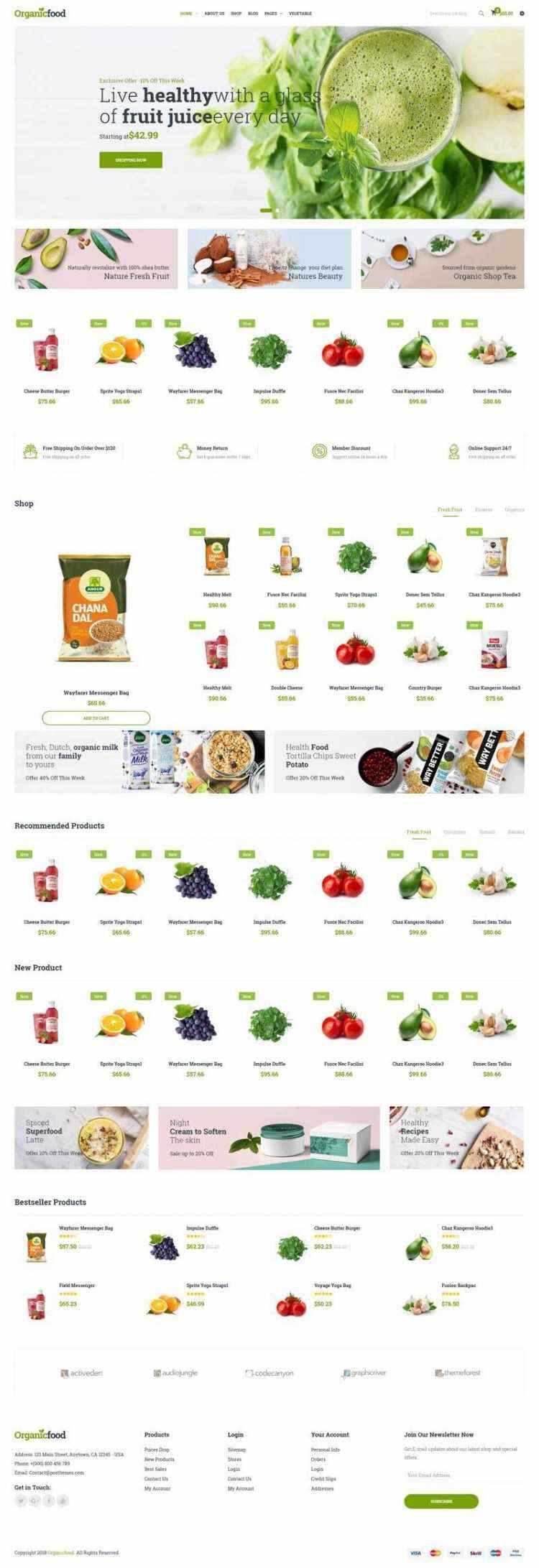 绿色Bootstrap4响应式食品蔬菜水果外卖预订商城网站 - 区块之眼 - 区块之眼