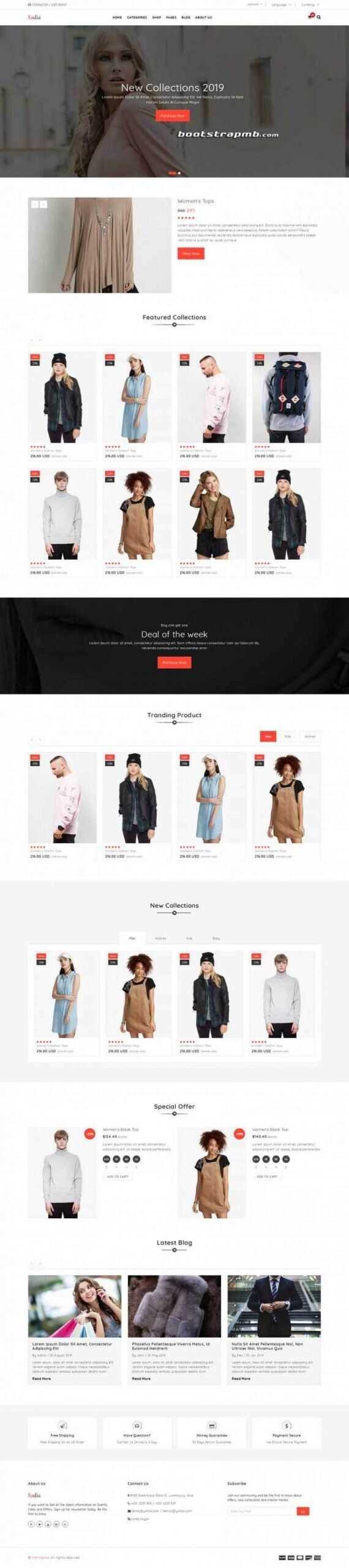 Bootstrap响应式英文服装商城 - 区块之眼 - 区块之眼