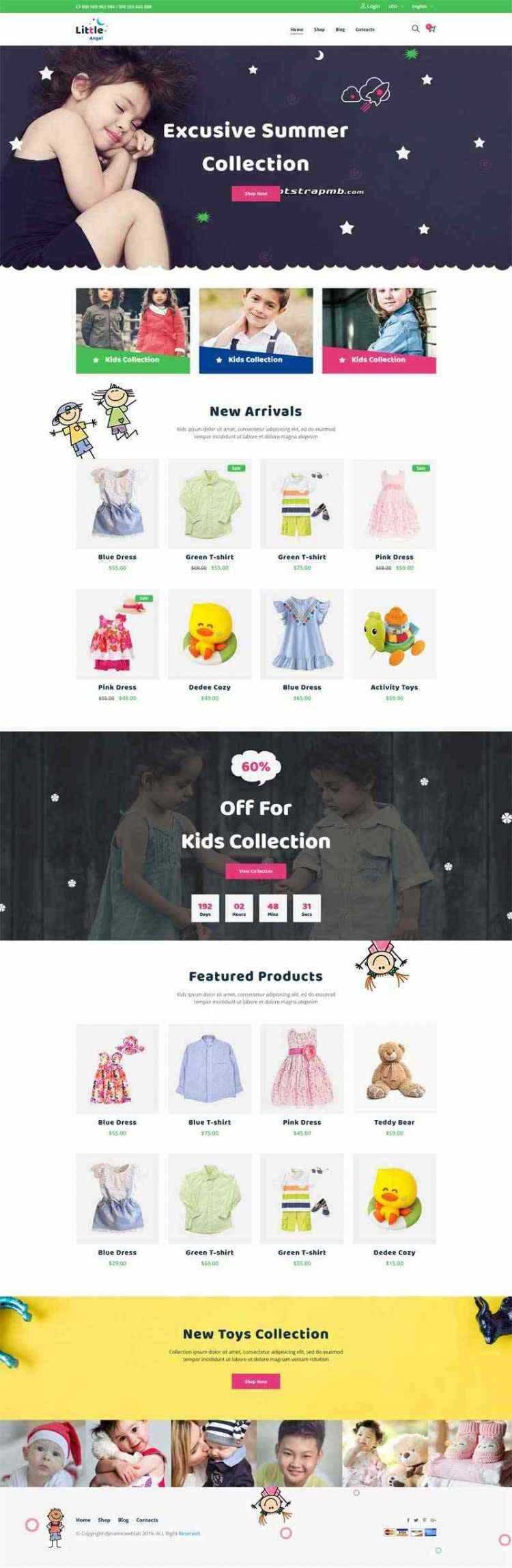 Bootstrap响应式卡通儿童用品童装商城 - 区块之眼 - 区块之眼