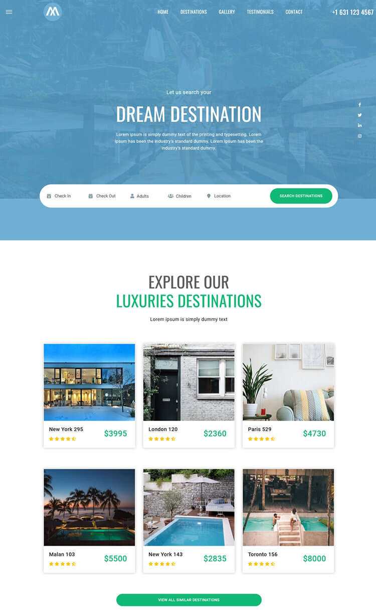 环球旅行酒店预定网站html5模板 - 区块之眼 - 区块之眼