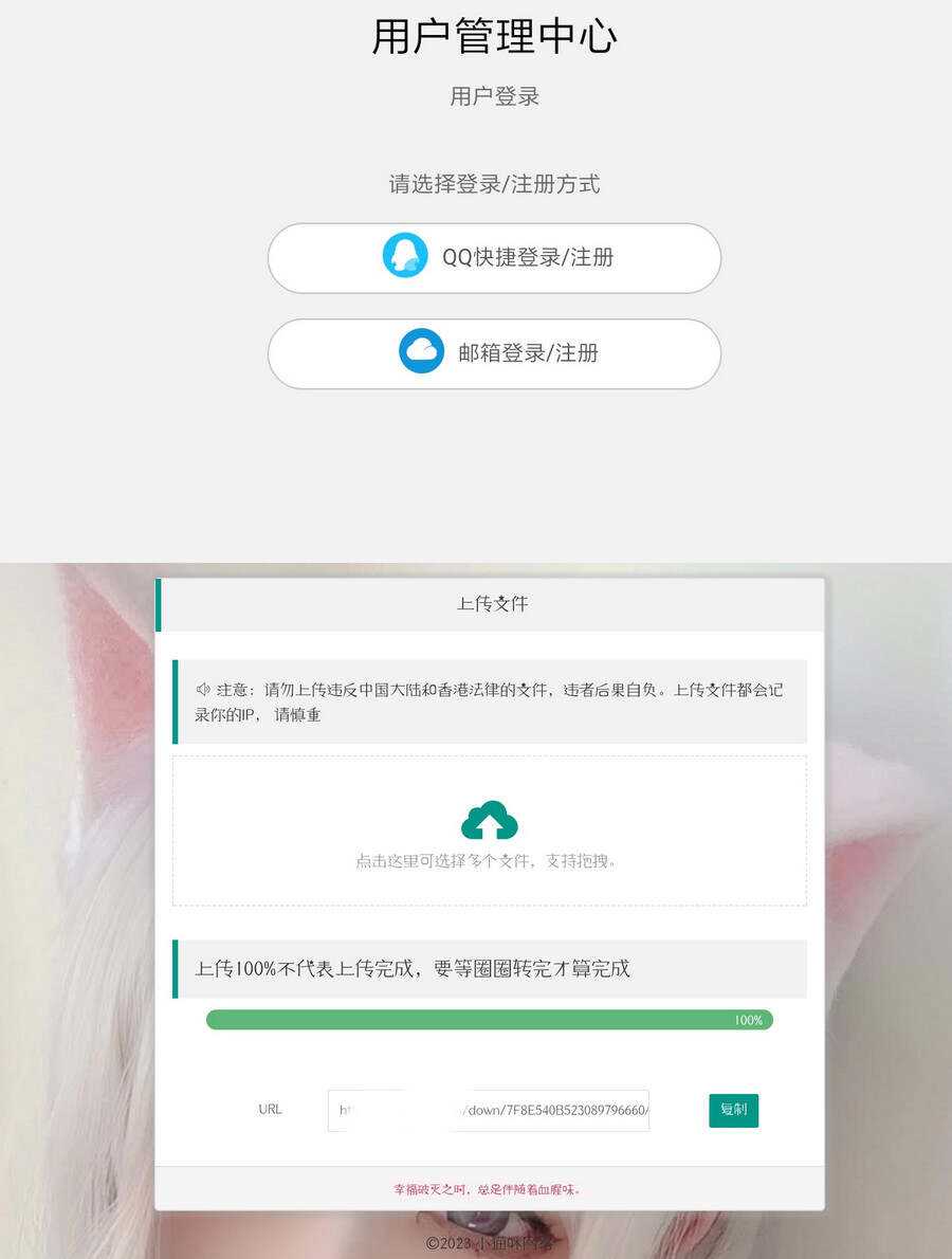 最新简洁网盘带后台的小猫咪网盘源码V1.5 - 区块之眼 - 区块之眼