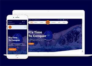 宽屏游泳用品商店HTML5模板下载 - 区块之眼 - 区块之眼
