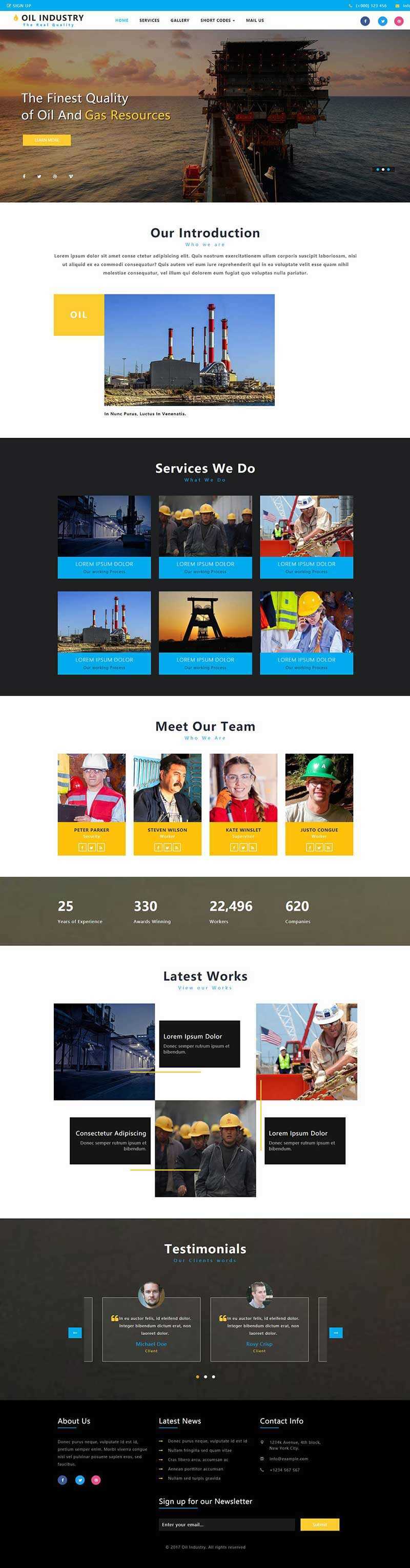 bootstrap石油开采工业类企业网站html模板 - 区块之眼 - 区块之眼