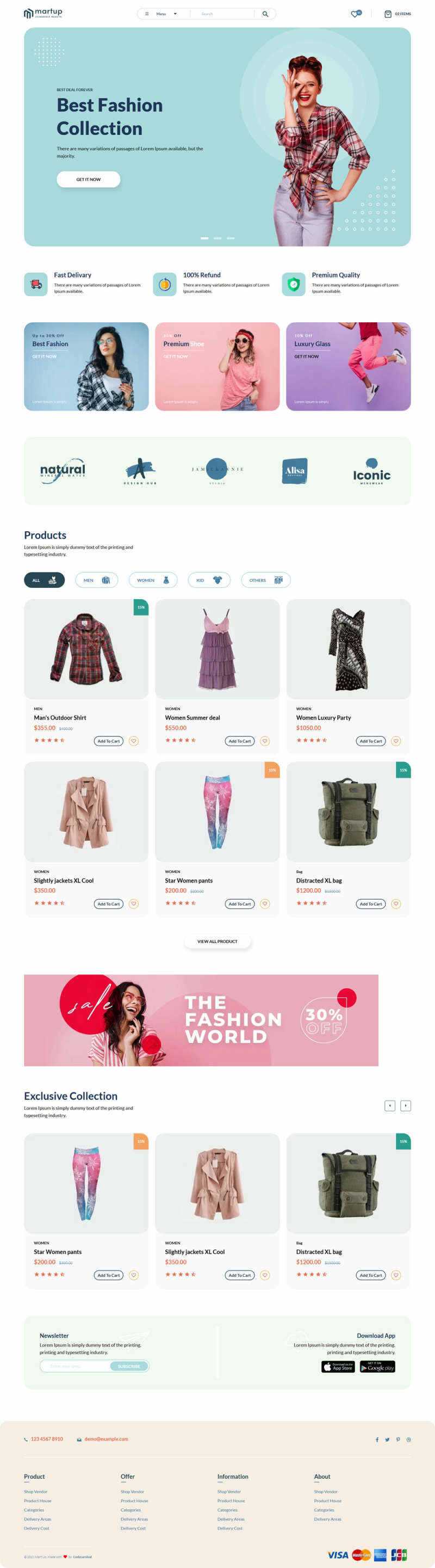 Bootstrap5多用途的女性服装电商HTML模板 - 区块之眼 - 区块之眼