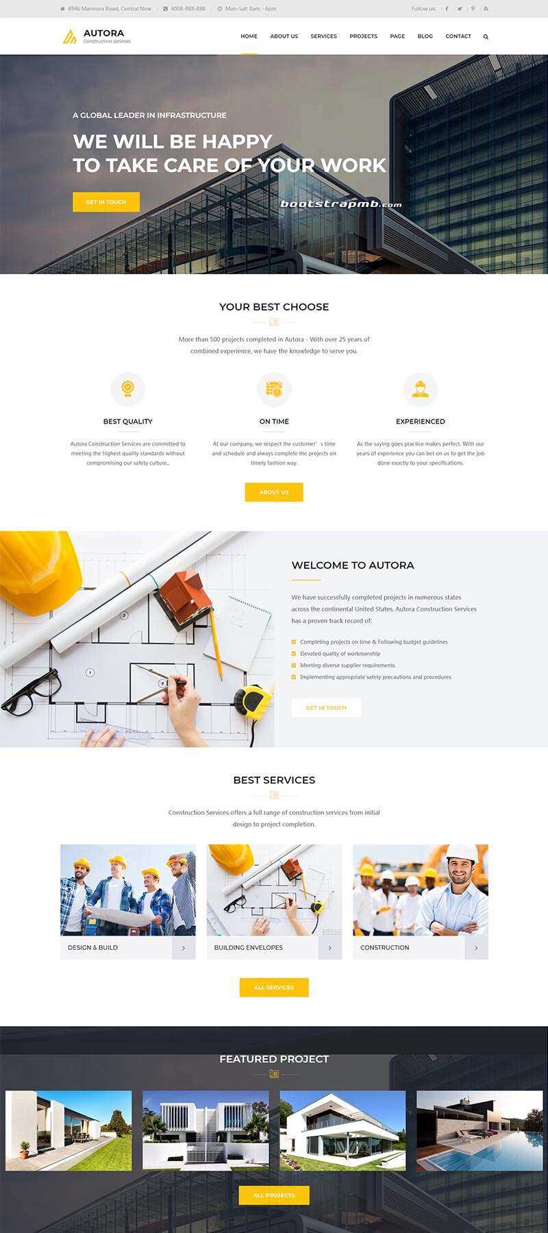 Bootstrap响应式的房地产建筑企业网站HTML模板 - 区块之眼 - 区块之眼