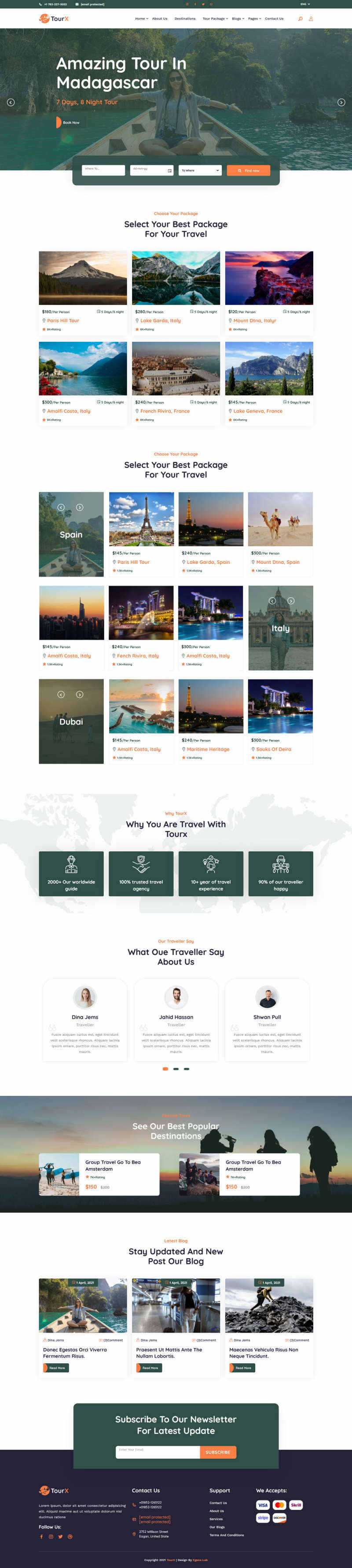 Bootstrap大气的旅游套餐服务HTML5网站模板 - 区块之眼 - 区块之眼