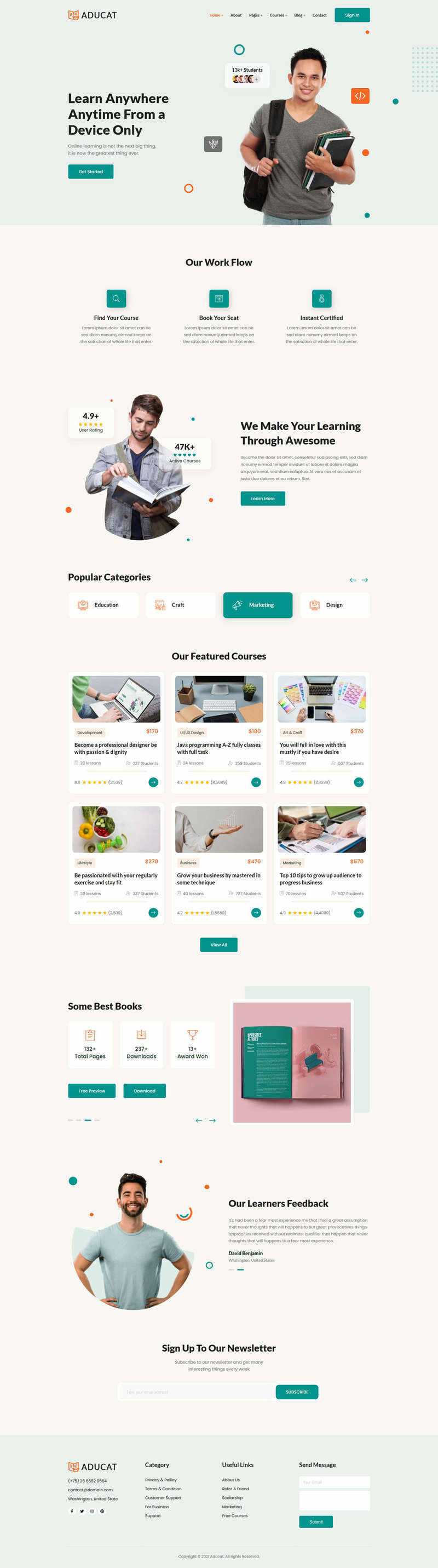 Bootstrap5响应式在线课程教育网页模板 - 区块之眼 - 区块之眼