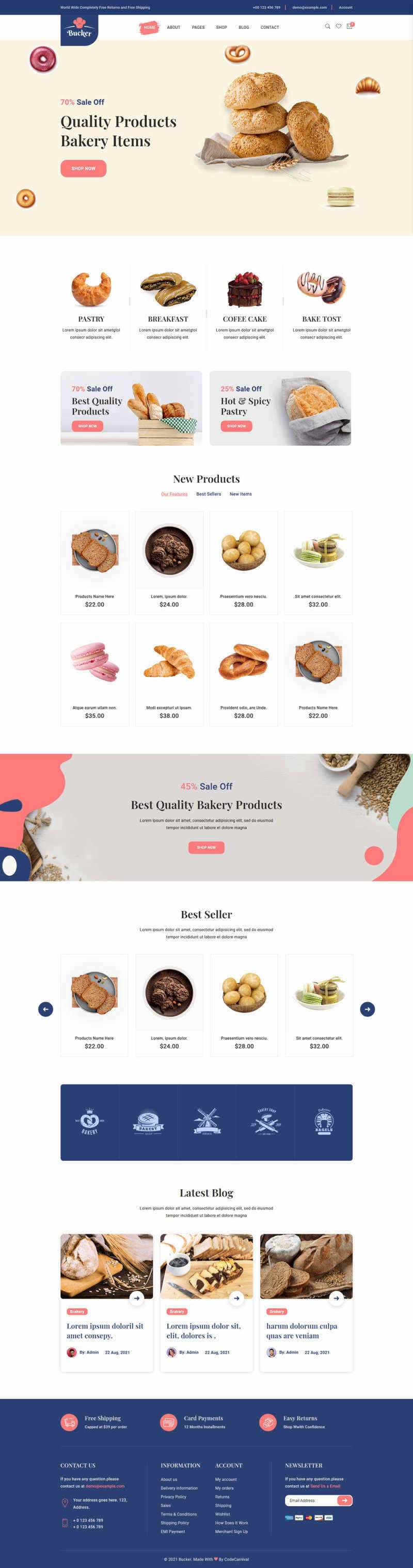 Bootstrap5甜品面包店铺HTML电商模板 - 区块之眼 - 区块之眼