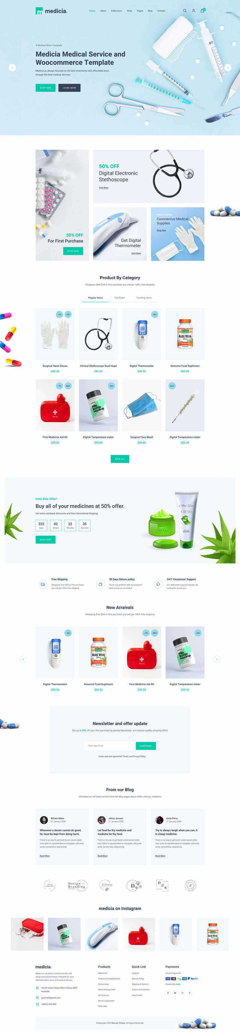 Bootstrap4医疗保健用品电子商务HTML5模板 - 区块之眼 - 区块之眼