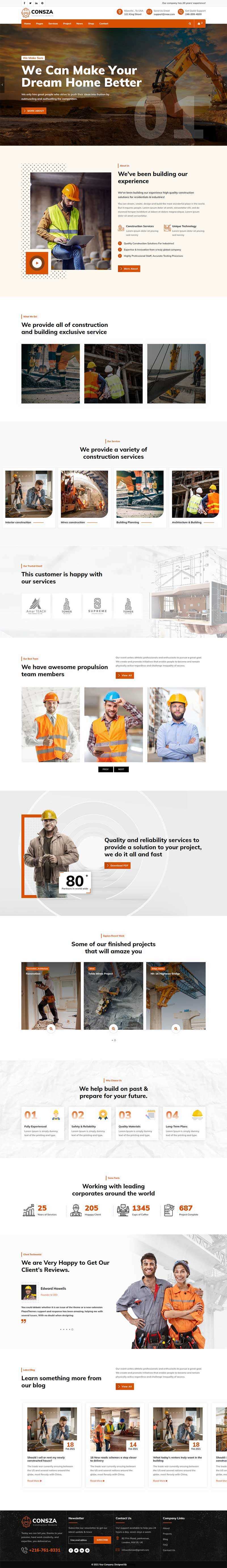 响应式房地产建筑工程企业网站HTML5模板 - 区块之眼 - 区块之眼
