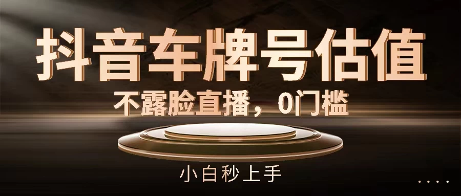 抖音车牌号估值，不露脸直播，0门槛，小白秒上手 - 区块之眼 - 区块之眼