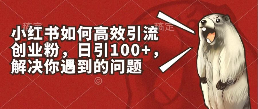 小红书如何高效引流创业粉，日引100+，解决你遇到的问题 - 区块之眼 - 区块之眼
