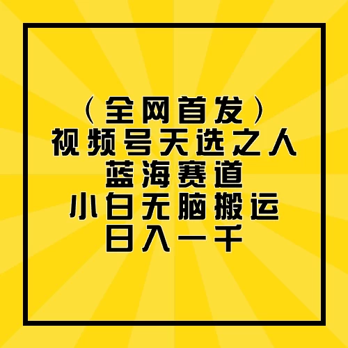 全网首发，视频号天选之人蓝海赛道，小白无脑搬运日入一千 - 区块之眼 - 区块之眼