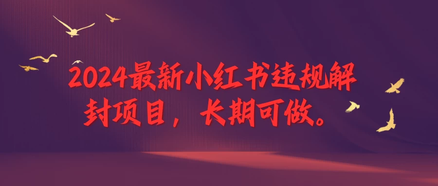 2024最新小红书违规解封项目，一个可以做到退休的项目 - 区块之眼 - 区块之眼