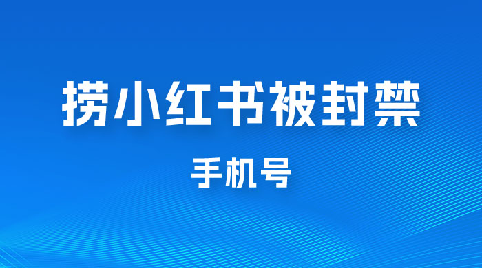 捞小红书被封禁手机号，小红书被封号禁言账号手机换绑 - 区块之眼 - 区块之眼