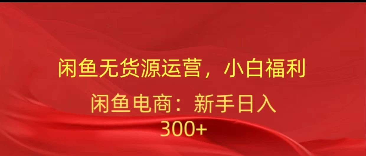 闲鱼无货源运营，小白福利，日入300+，轻松月入过万！ - 区块之眼 - 区块之眼