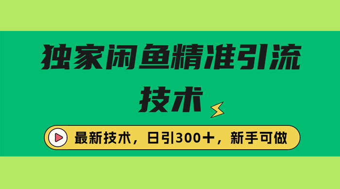 独家闲鱼引流技术，日引 300+ 实战玩法 - 区块之眼 - 区块之眼