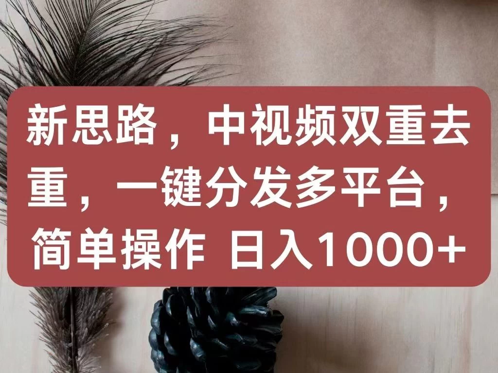 新思路，中视频双重去重，一键分发多平台，简单操作，日入1000+！快来试试吧！ - 区块之眼 - 区块之眼