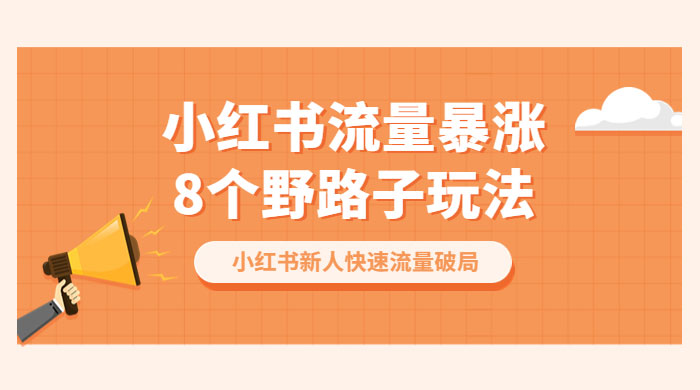 小红书流量暴涨 8 个野路子玩法：小红书新人快速流量破局（ 8 节课） - 区块之眼 - 区块之眼