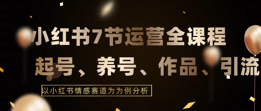 最新的7节小红书运营实战全教程，结合最新情感赛道，打通小红书运营全流程 - 区块之眼 - 区块之眼