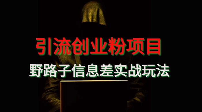 野路子信息差玩法实战教学，引流创业粉 - 区块之眼 - 区块之眼