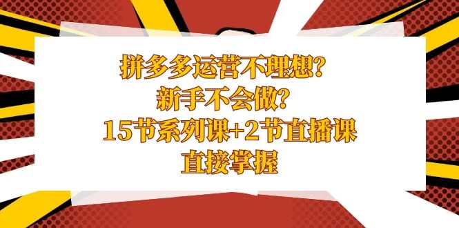 拼多多运营不理想？新手不会做？​15 节系列课+ 2 节直播课，直接掌握 - 区块之眼 - 区块之眼
