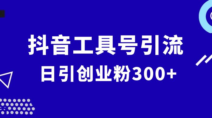 抖音工具号引流玩法，日引创业粉 300+ - 区块之眼 - 区块之眼