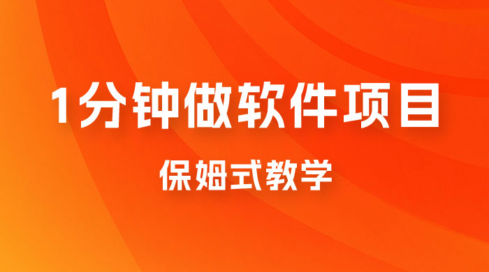 1 分钟做软件项目。有人靠这个已经赚 10W。保姆式教学，外面收费 3980 - 区块之眼 - 区块之眼