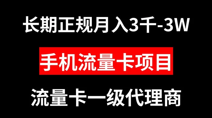 手机流量卡代理月入 3000-3w 长期正规项目 - 区块之眼 - 区块之眼