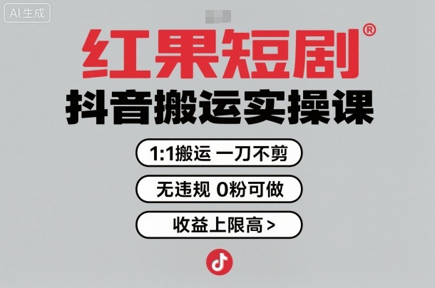 红果短剧拉新之抖音搬运实操课，1：1搬运，一刀不剪，无违规，0粉可做，收益上限高 - 区块之眼 - 区块之眼