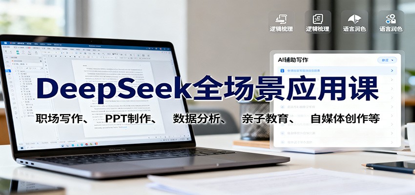 DeepSeek全场景应用课：职场写作、 PPT制作、数据分析、亲子教育、自媒体创作等 - 区块之眼