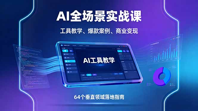 AI全场景实战课，工具教学、爆款案例、商业变现，64个垂直领域落地指南 - 区块之眼 - 区块之眼