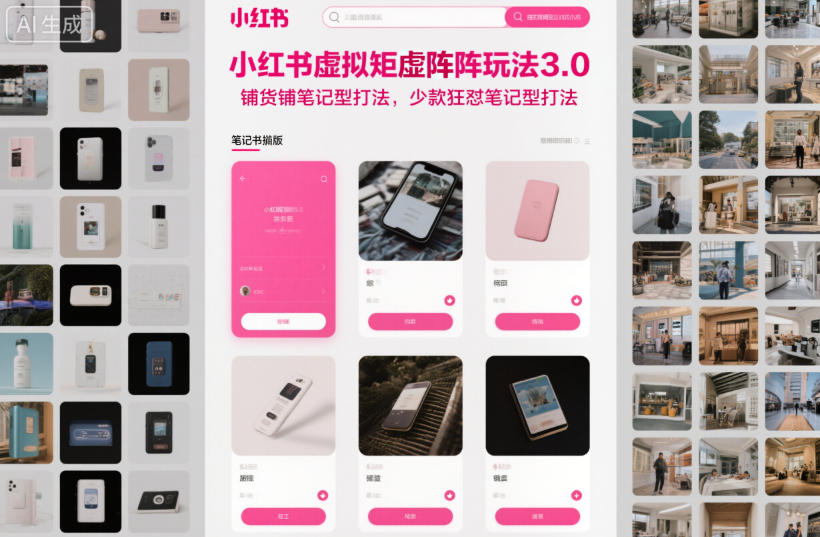 小红书虚拟矩阵玩法3.0，铺货铺笔记型打法，少款狂怼笔记型打法 - 区块之眼