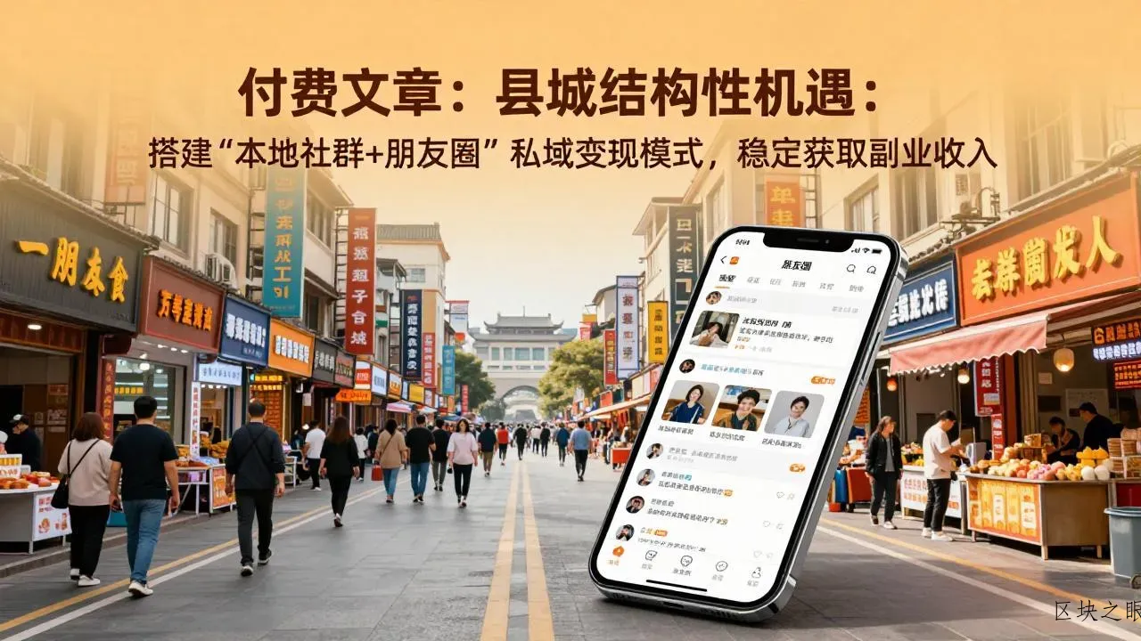 付费文章：县城结构性机遇：搭建“本地社群+朋友圈”私域变现模式，稳定获取副业收入 - 区块之眼