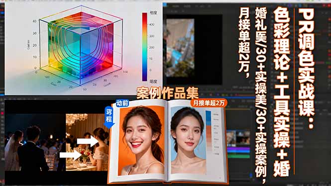 PR调色实战课：色彩理论+工具实操+婚礼医美/30+实操案例，月接单超2万 - 区块之眼 - 区块之眼