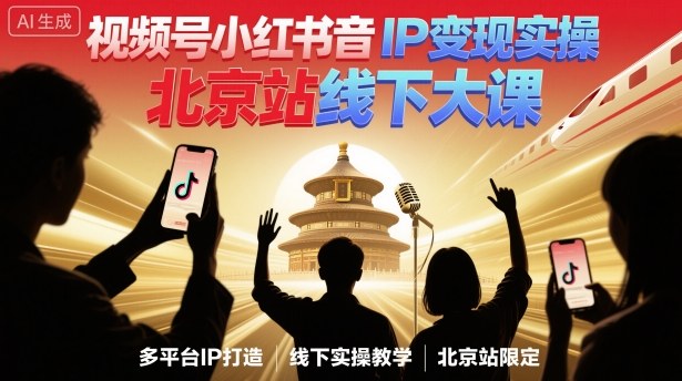 视频号小红书抖音IP变现实操北京站线下大课，40+行业短视频高变现姿势，100+IP高变现实操技术 - 区块之眼 - 区块之眼