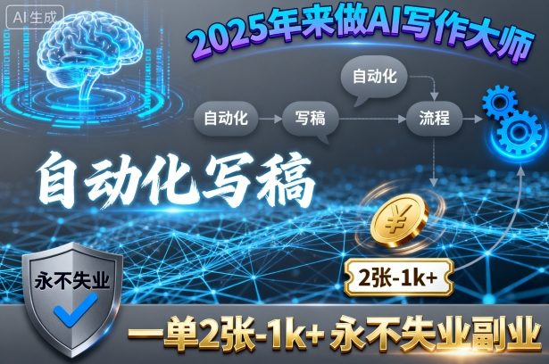 2025年来做AI写作大师，自动化写稿，一单2张-1k+，永不失业副业 - 区块之眼 - 区块之眼