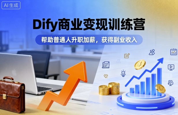 Dify商业变现训练营，帮助普通人升职加薪，获得副业收入 - 区块之眼 - 区块之眼
