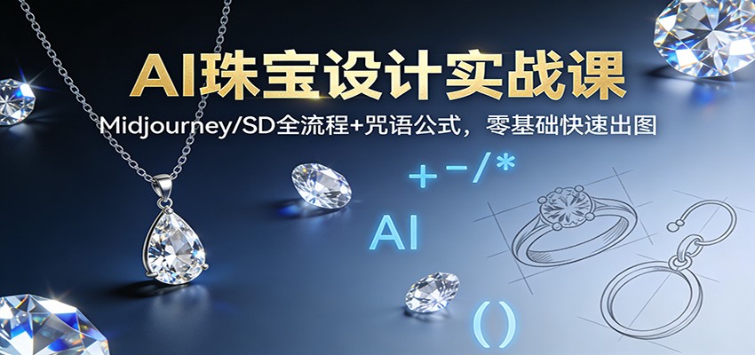 AI珠宝设计实战课：Midjourney/SD全流程+咒语公式，零基础快速出图 - 区块之眼