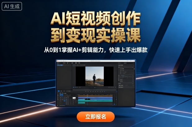 AI短视频创作到变现实操课，从0到1掌握AI+剪辑能力，快速上手出爆款(更新10月) - 区块之眼 - 区块之眼