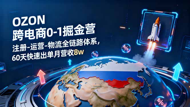 OZON跨境电商0-1掘金营：注册-运营-物流全链路体系，60天快速出单月营收8w - 区块之眼 - 区块之眼