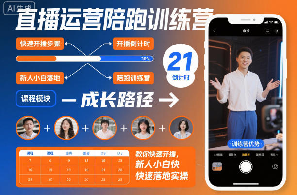 直播运营陪跑训练营，教你快速开播，新人小白快速落地实操 - 区块之眼