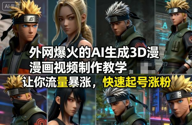 外网爆火的AI生成3D漫画视频制作教学，让你流量暴涨，快速起号涨粉！ - 区块之眼