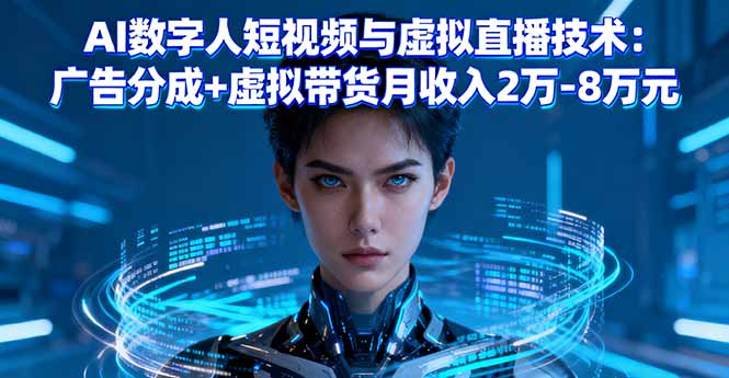 AI数字人短视频与虚拟直播技术：广告分成+虚拟带货月收入2万-8万元 - 区块之眼 - 区块之眼