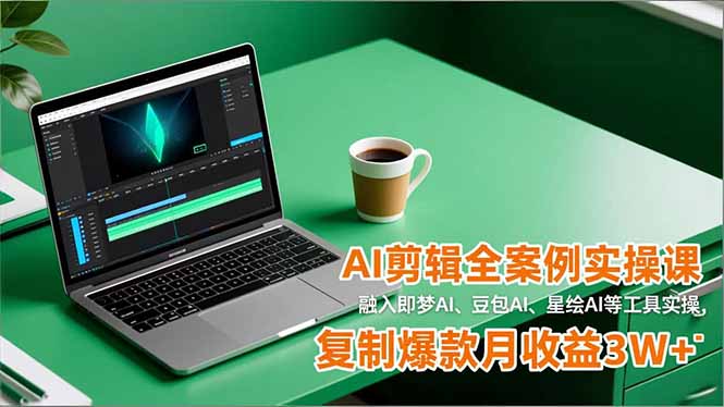 AI剪辑全案例实操课，融入即梦AI、豆包AI、星绘AI等工具实操，复制爆款月收益3W+ - 区块之眼