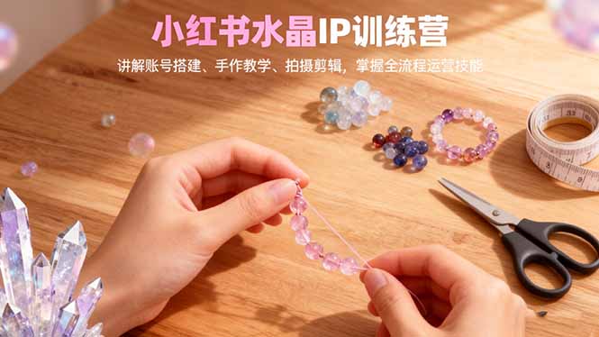 小红书水晶IP训练营，讲解账号搭建、手作教学、拍摄剪辑，全流程运营技能 - 区块之眼