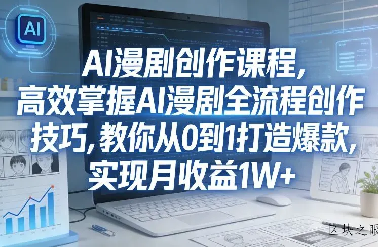 某社群AI漫剧创作课程，高效掌握AI漫剧全流程创作技巧，教你从0到1打造爆款，实现月收益1W+ - 区块之眼