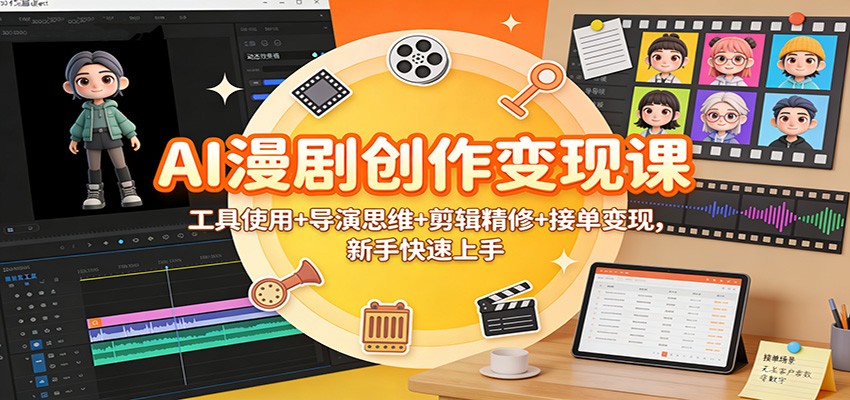 AI漫剧创作变现课：工具使用+导演思维+剪辑精修+接单变现，新手快速上手 - 区块之眼