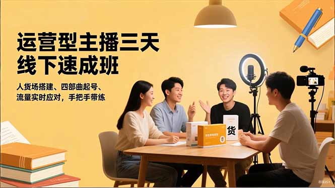 运营型主播三天线下班，人货场搭建,四部曲起号,流量实时应对，手把手带练 - 区块之眼